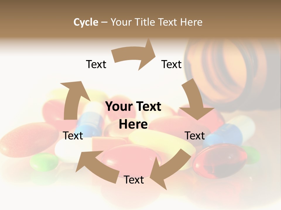 Pills Spilling Out Of Pill Bottle PowerPoint Template