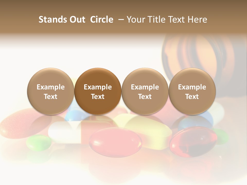 Pills Spilling Out Of Pill Bottle PowerPoint Template