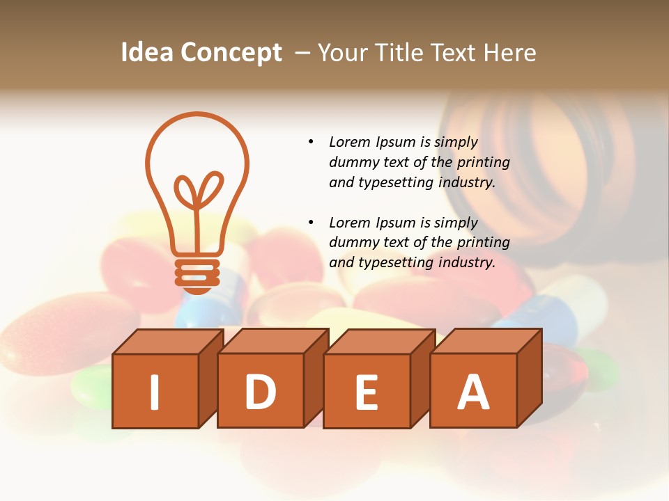 Pills Spilling Out Of Pill Bottle PowerPoint Template