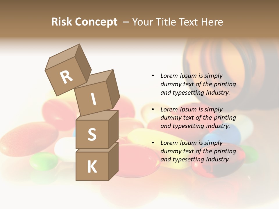 Pills Spilling Out Of Pill Bottle PowerPoint Template