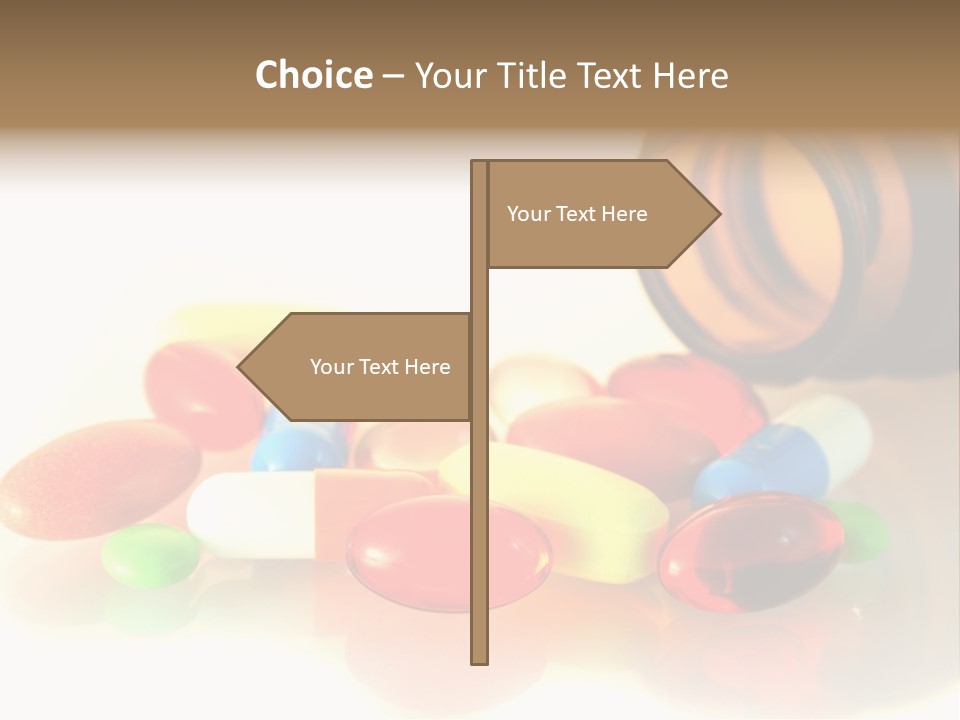 Pills Spilling Out Of Pill Bottle PowerPoint Template