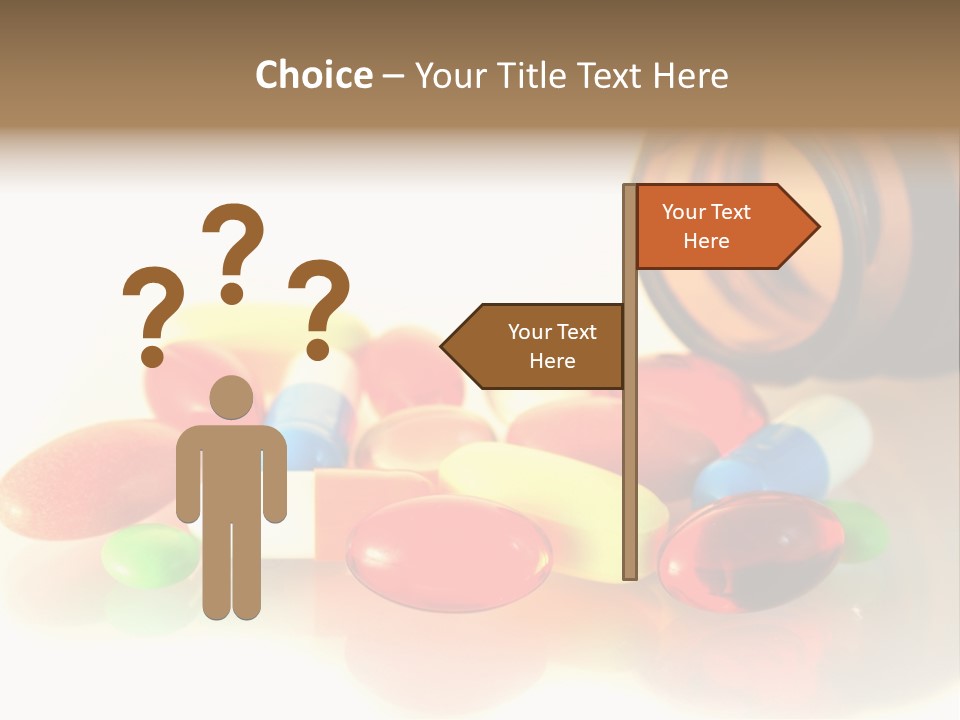 Pills Spilling Out Of Pill Bottle PowerPoint Template