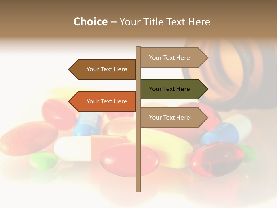 Pills Spilling Out Of Pill Bottle PowerPoint Template