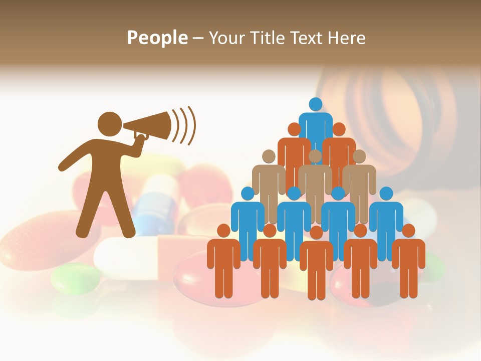 Pills Spilling Out Of Pill Bottle PowerPoint Template