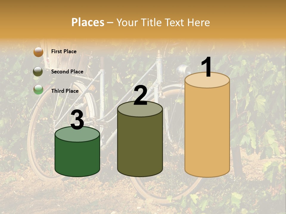 Old Bike In Vineyard In France PowerPoint Template