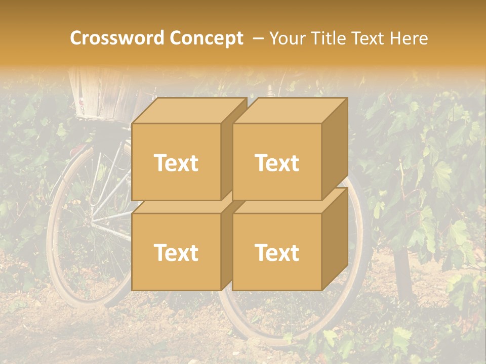 Old Bike In Vineyard In France PowerPoint Template