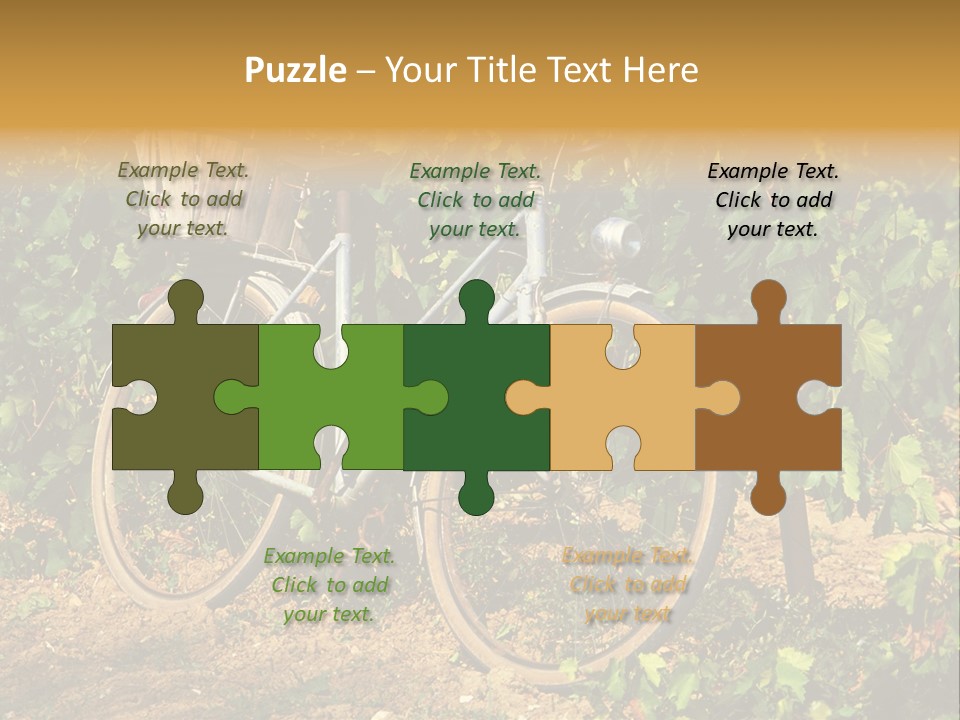 Old Bike In Vineyard In France PowerPoint Template