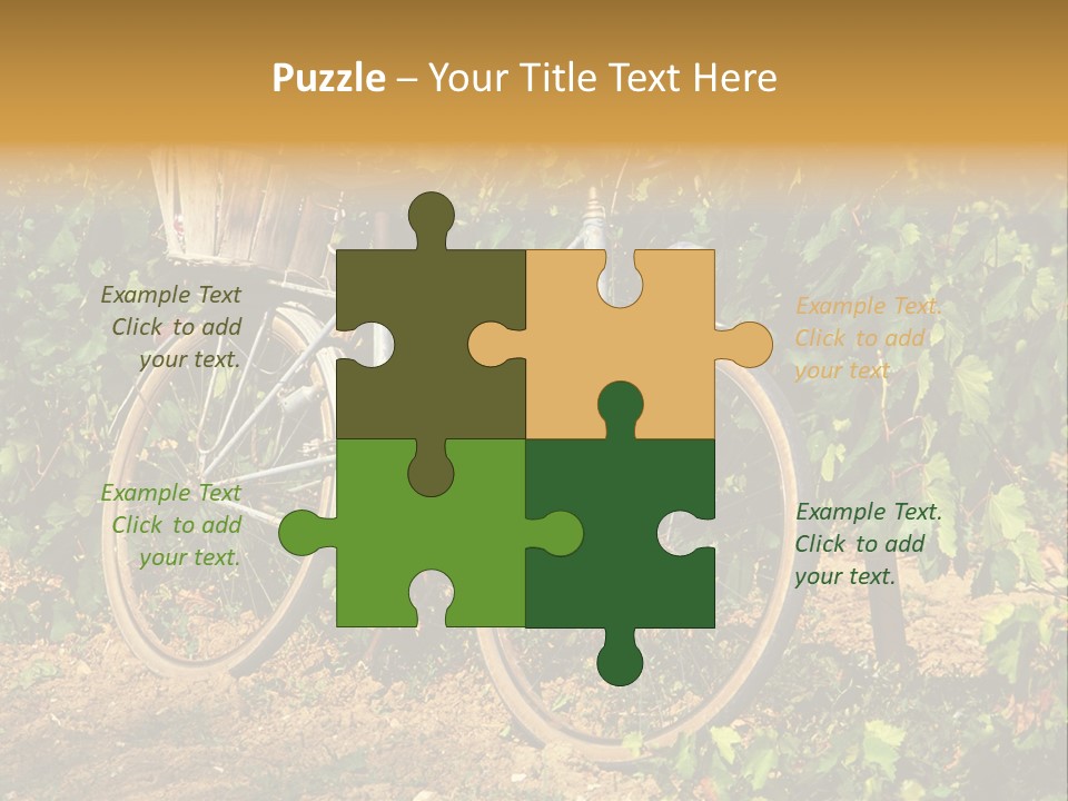 Old Bike In Vineyard In France PowerPoint Template