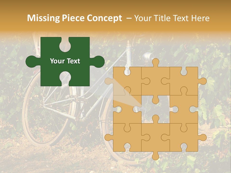 Old Bike In Vineyard In France PowerPoint Template