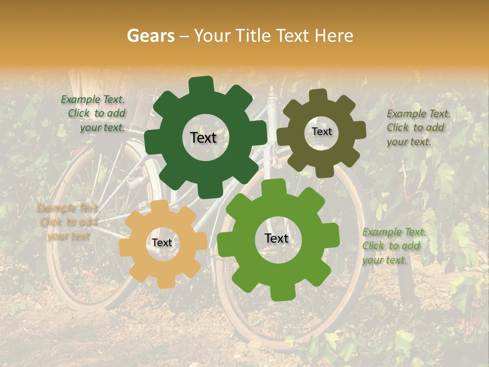 Old Bike In Vineyard In France PowerPoint Template