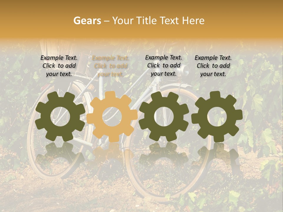 Old Bike In Vineyard In France PowerPoint Template