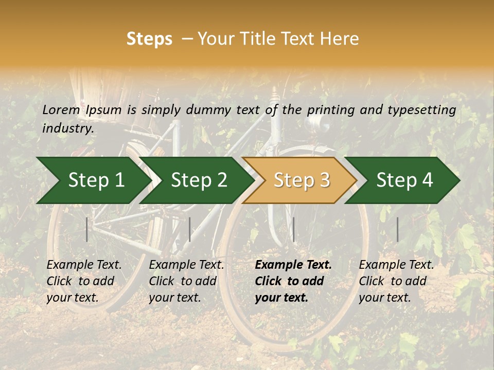 Old Bike In Vineyard In France PowerPoint Template