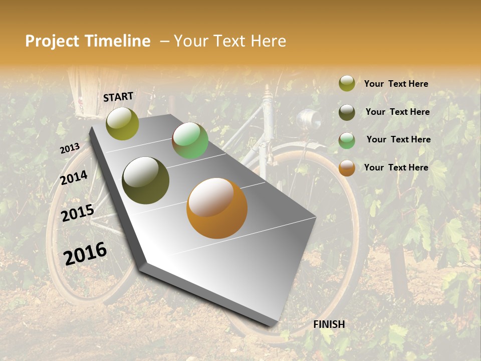 Old Bike In Vineyard In France PowerPoint Template