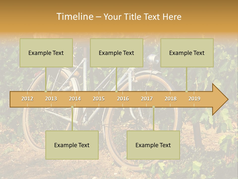 Old Bike In Vineyard In France PowerPoint Template