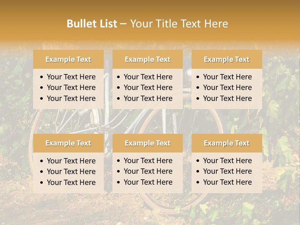 Old Bike In Vineyard In France PowerPoint Template