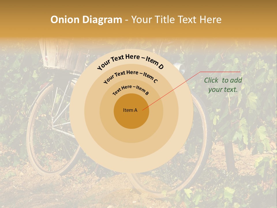 Old Bike In Vineyard In France PowerPoint Template