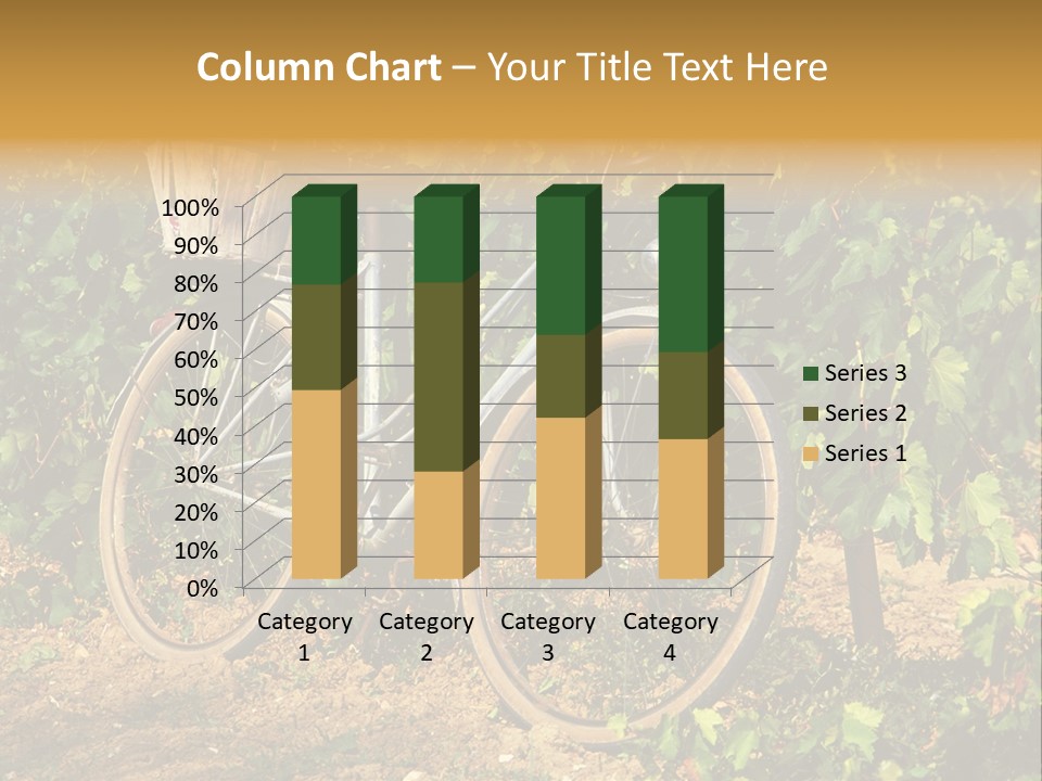 Old Bike In Vineyard In France PowerPoint Template