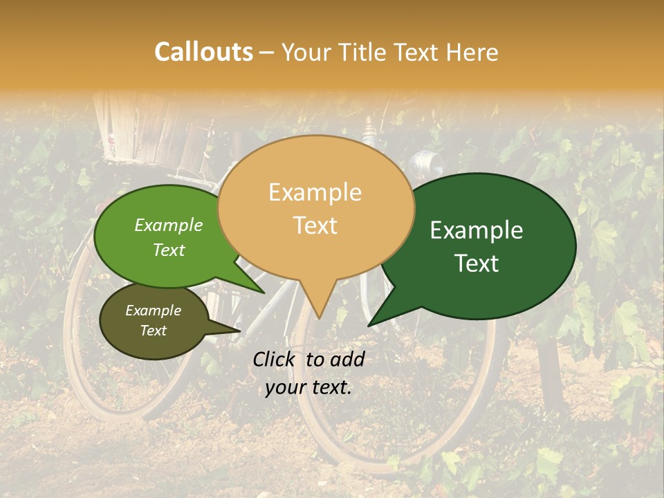 Old Bike In Vineyard In France PowerPoint Template