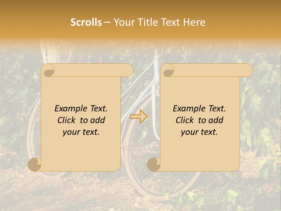 Old Bike In Vineyard In France PowerPoint Template