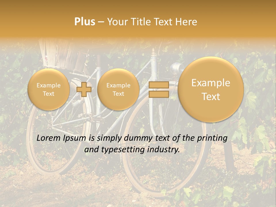 Old Bike In Vineyard In France PowerPoint Template