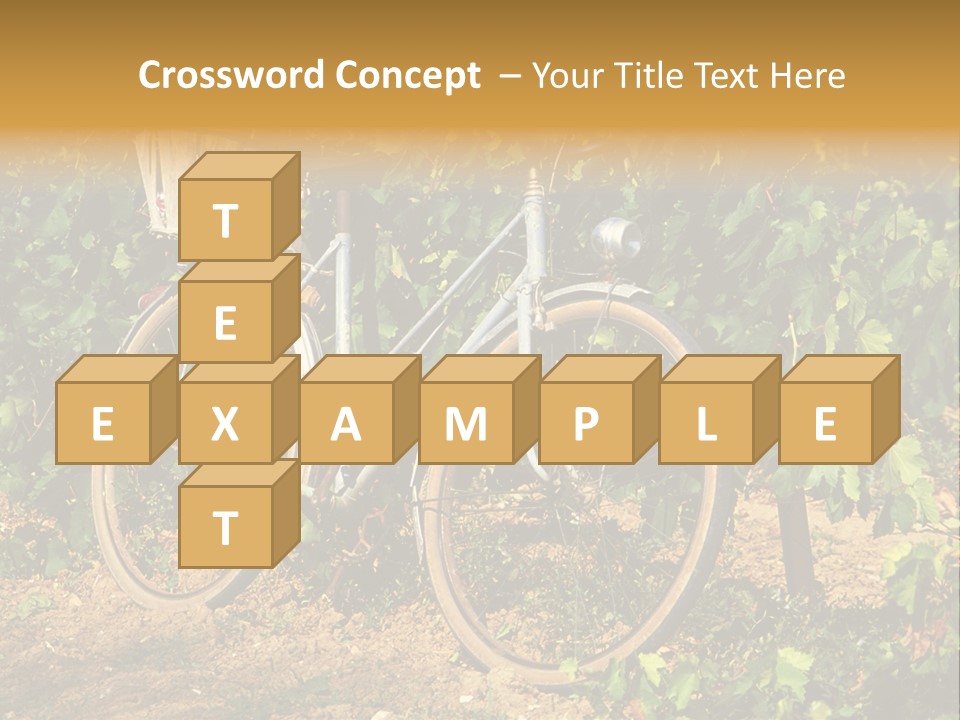 Old Bike In Vineyard In France PowerPoint Template