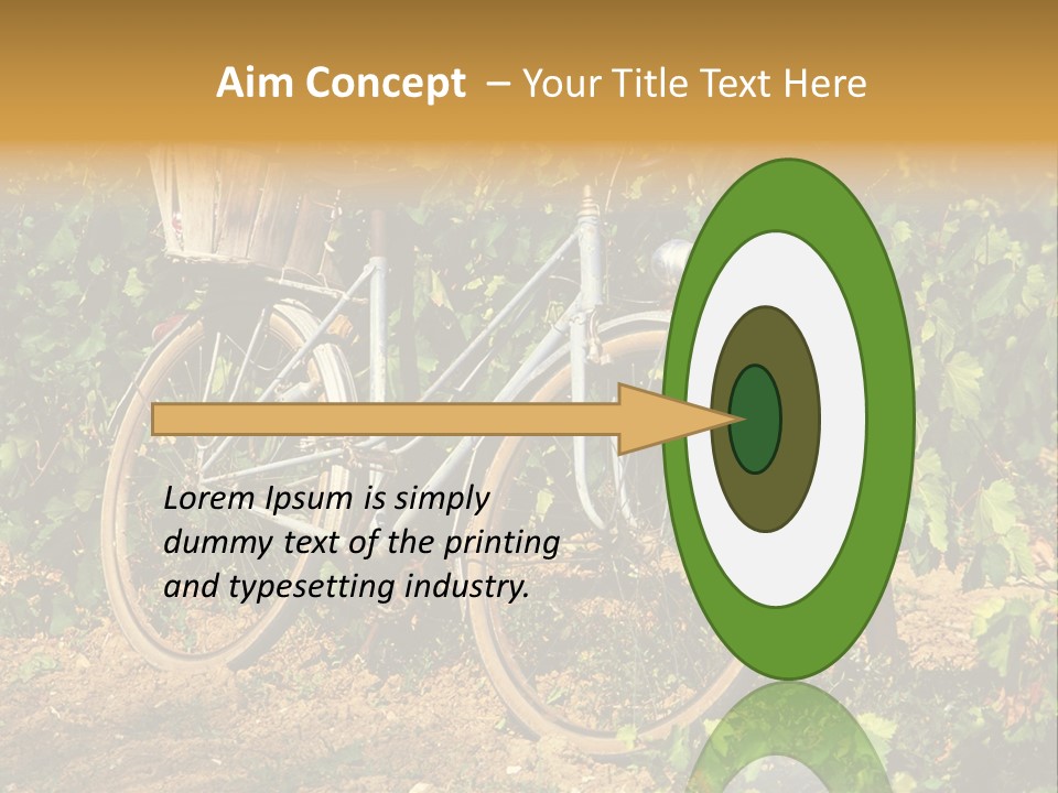 Old Bike In Vineyard In France PowerPoint Template