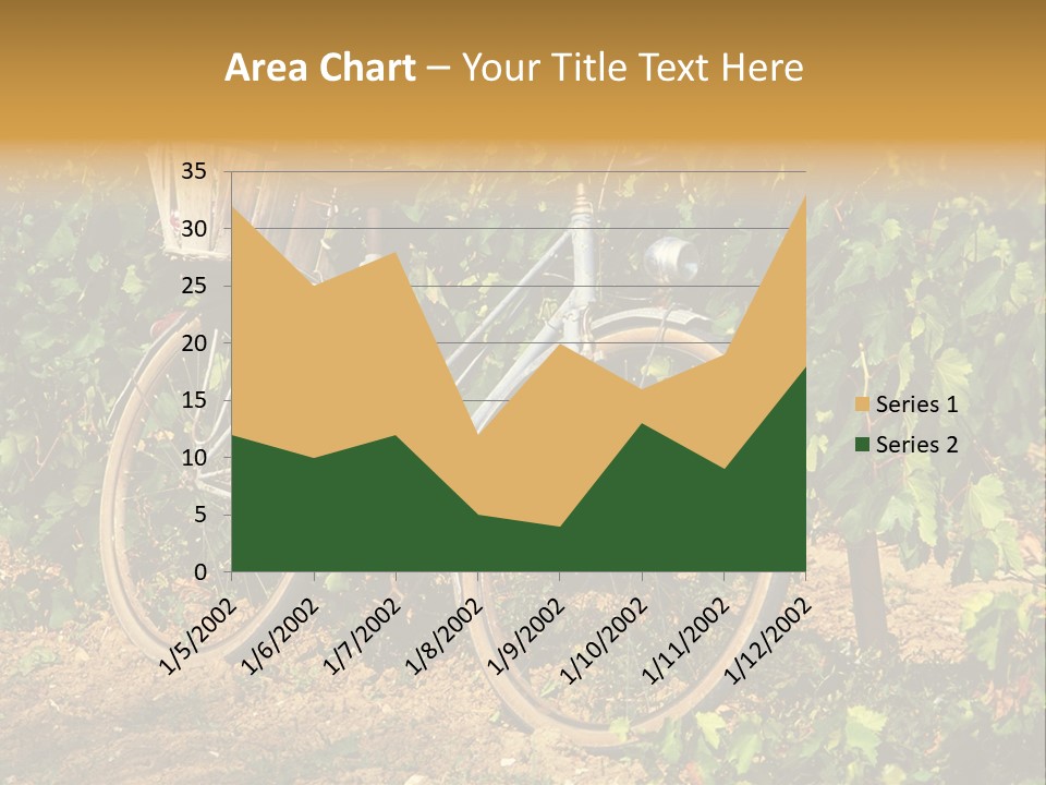 Old Bike In Vineyard In France PowerPoint Template
