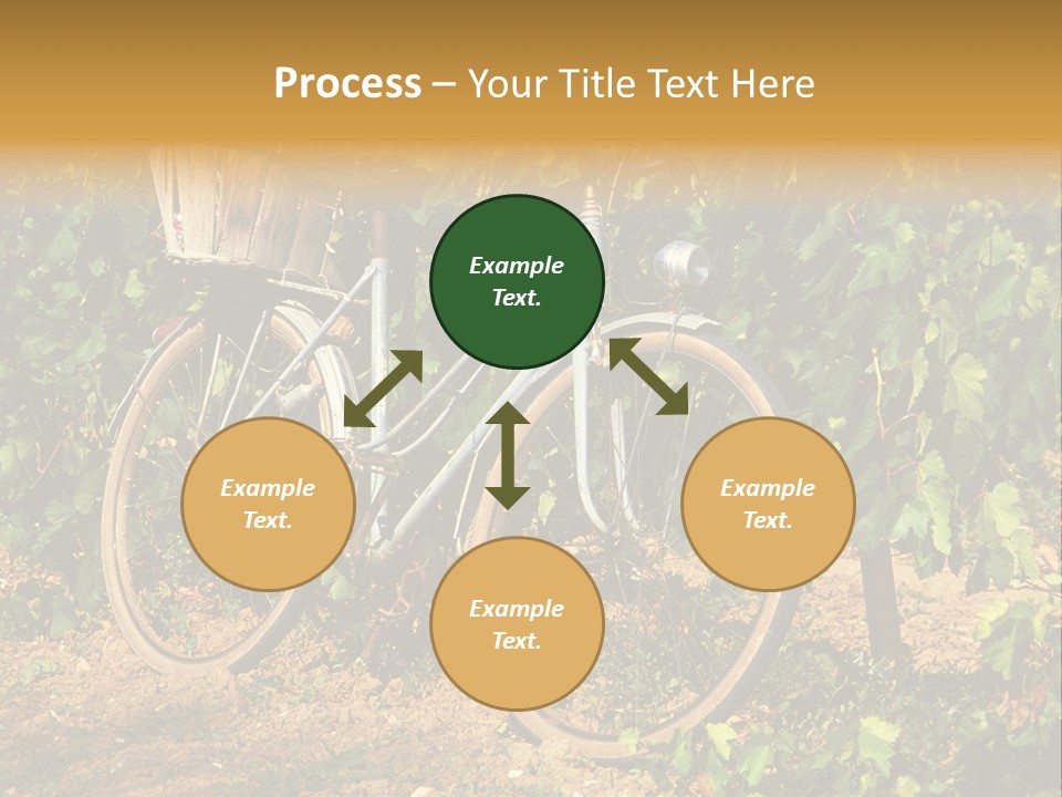 Old Bike In Vineyard In France PowerPoint Template