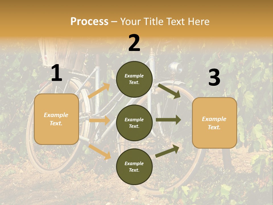 Old Bike In Vineyard In France PowerPoint Template