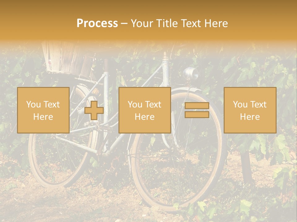 Old Bike In Vineyard In France PowerPoint Template