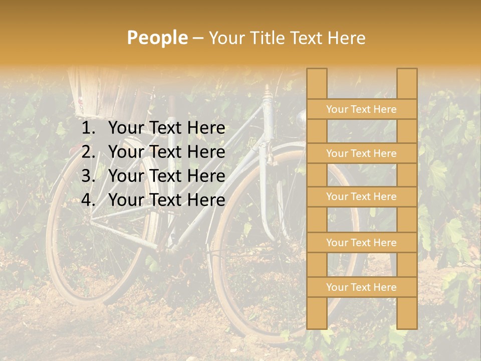 Old Bike In Vineyard In France PowerPoint Template