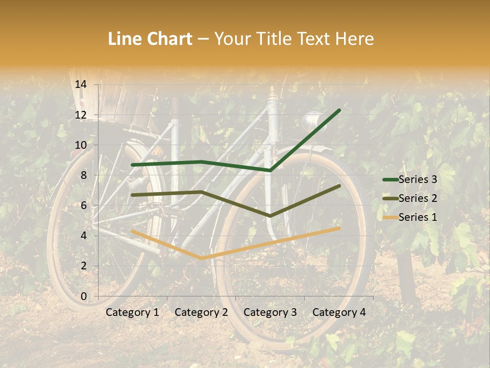 Old Bike In Vineyard In France PowerPoint Template