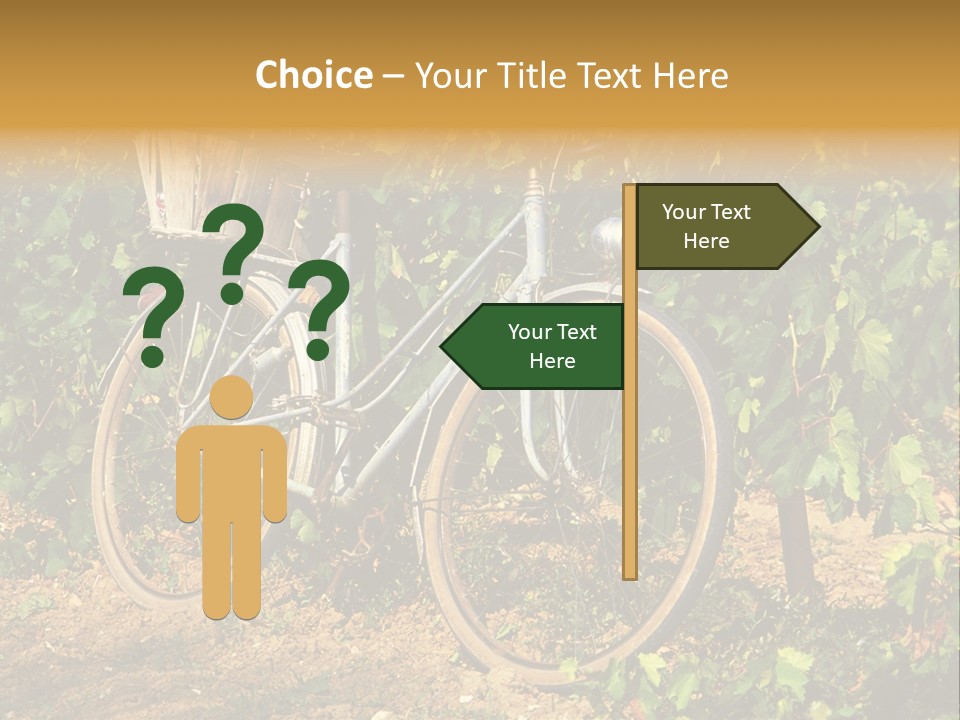 Old Bike In Vineyard In France PowerPoint Template