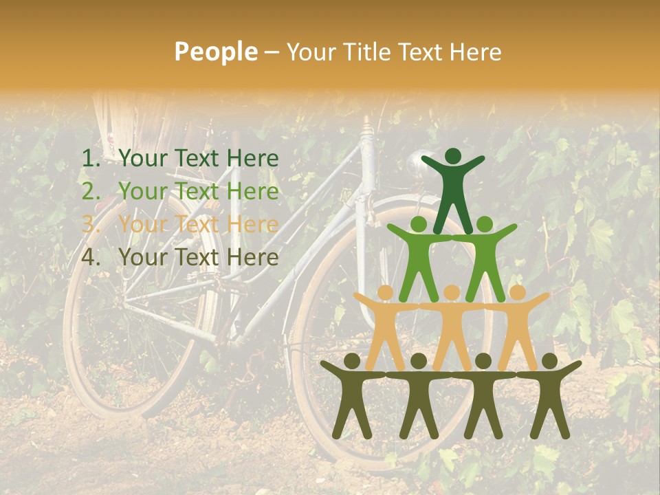 Old Bike In Vineyard In France PowerPoint Template