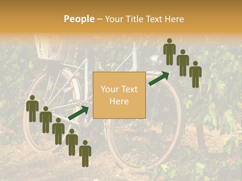 Old Bike In Vineyard In France PowerPoint Template