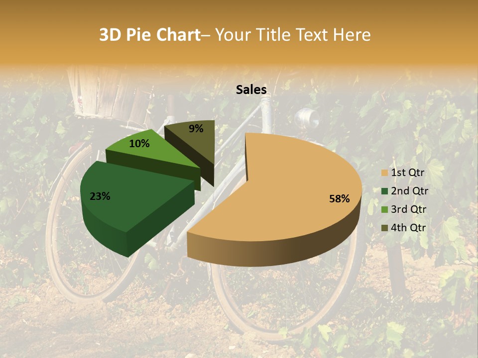 Old Bike In Vineyard In France PowerPoint Template