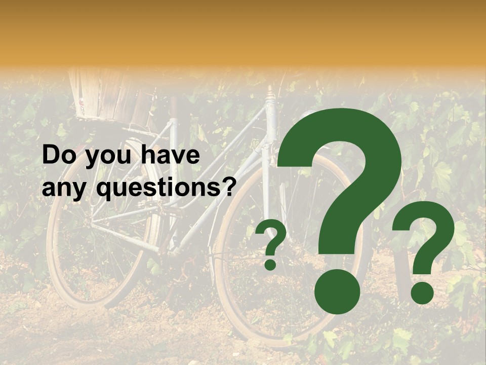 Old Bike In Vineyard In France PowerPoint Template