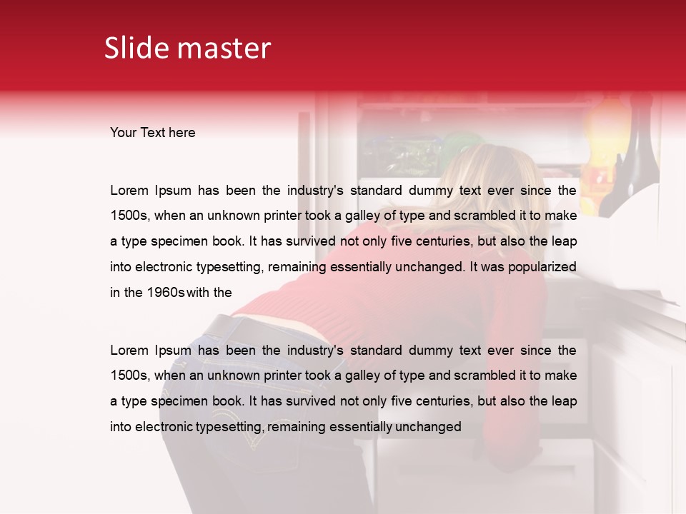 Home Life: Girl Looking For Something To Eat PowerPoint Template