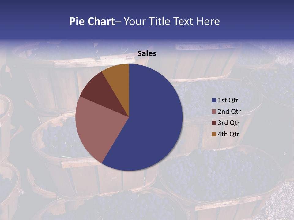 Blue Grapes After The Harvest In Wedge Baskets PowerPoint Template