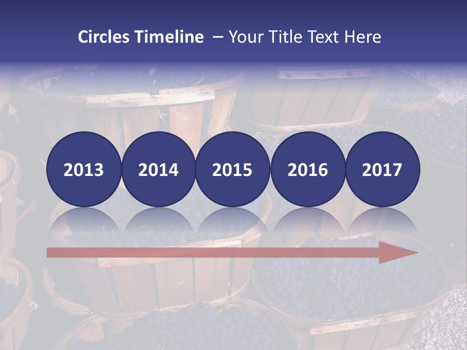 Blue Grapes After The Harvest In Wedge Baskets PowerPoint Template