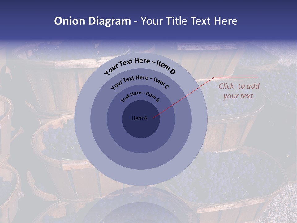 Blue Grapes After The Harvest In Wedge Baskets PowerPoint Template