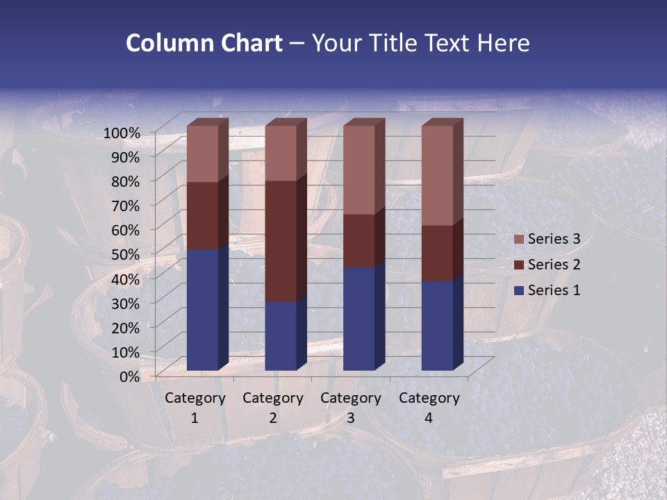Blue Grapes After The Harvest In Wedge Baskets PowerPoint Template