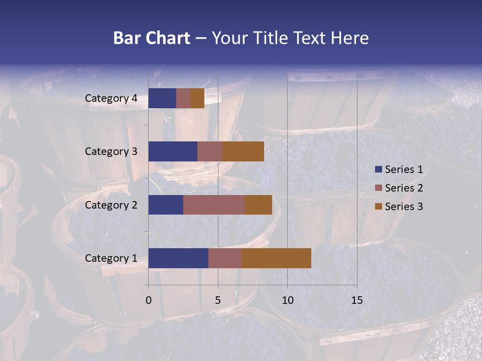 Blue Grapes After The Harvest In Wedge Baskets PowerPoint Template