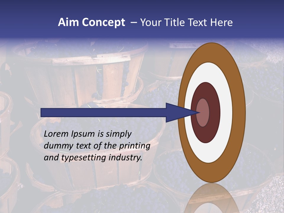 Blue Grapes After The Harvest In Wedge Baskets PowerPoint Template