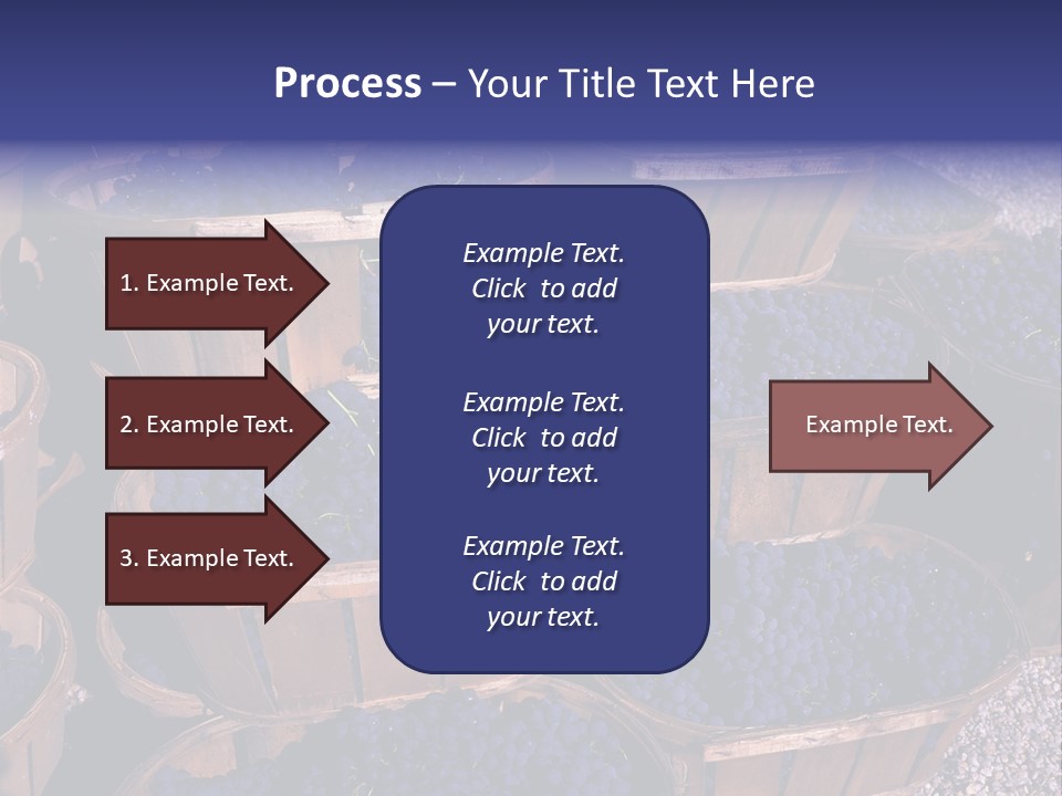 Blue Grapes After The Harvest In Wedge Baskets PowerPoint Template