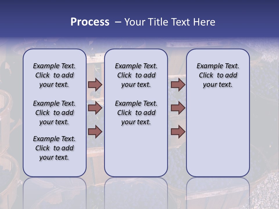 Blue Grapes After The Harvest In Wedge Baskets PowerPoint Template