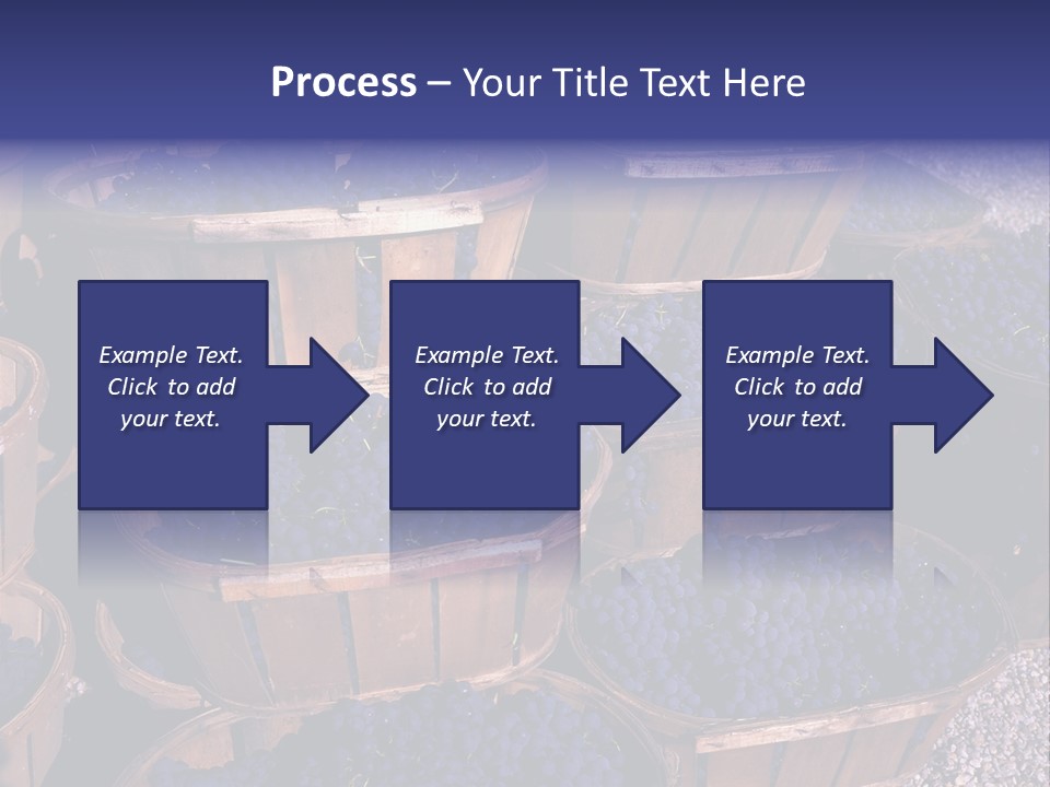 Blue Grapes After The Harvest In Wedge Baskets PowerPoint Template