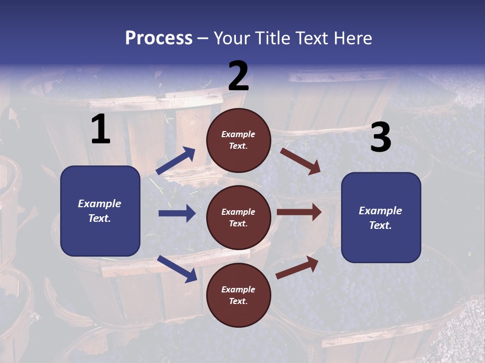 Blue Grapes After The Harvest In Wedge Baskets PowerPoint Template