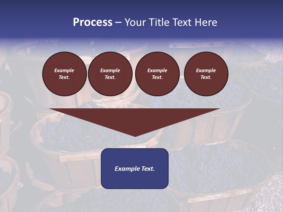 Blue Grapes After The Harvest In Wedge Baskets PowerPoint Template