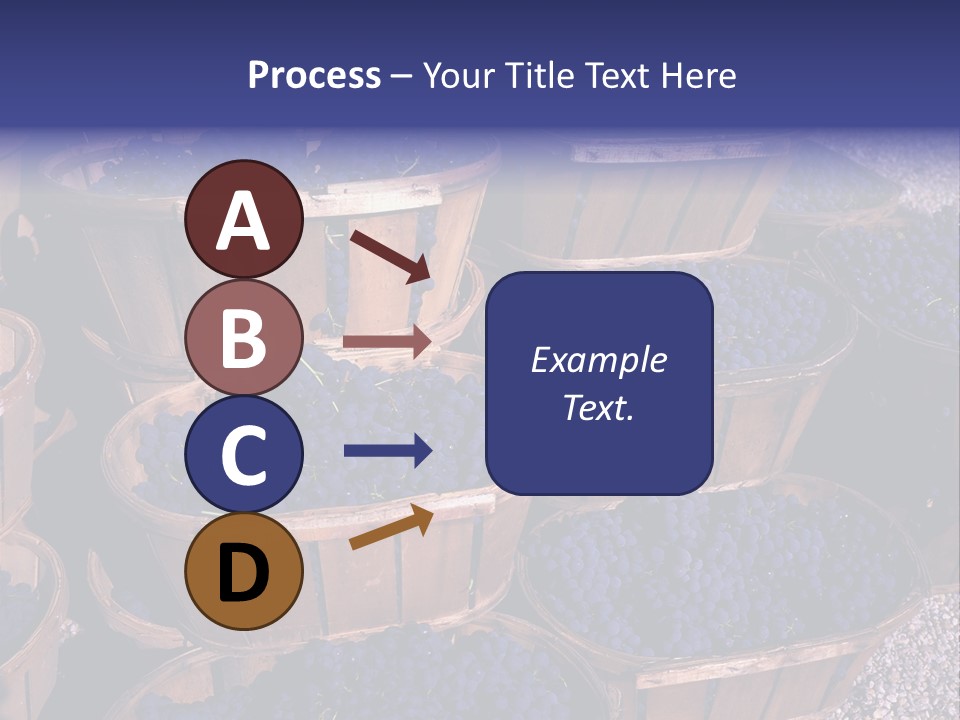 Blue Grapes After The Harvest In Wedge Baskets PowerPoint Template